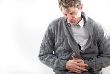 pain in the lower abdomen in a man with prostatitis